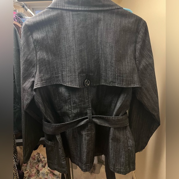 Belted Denim Coat By JW Woman Size 16 - Picture 5 of 7